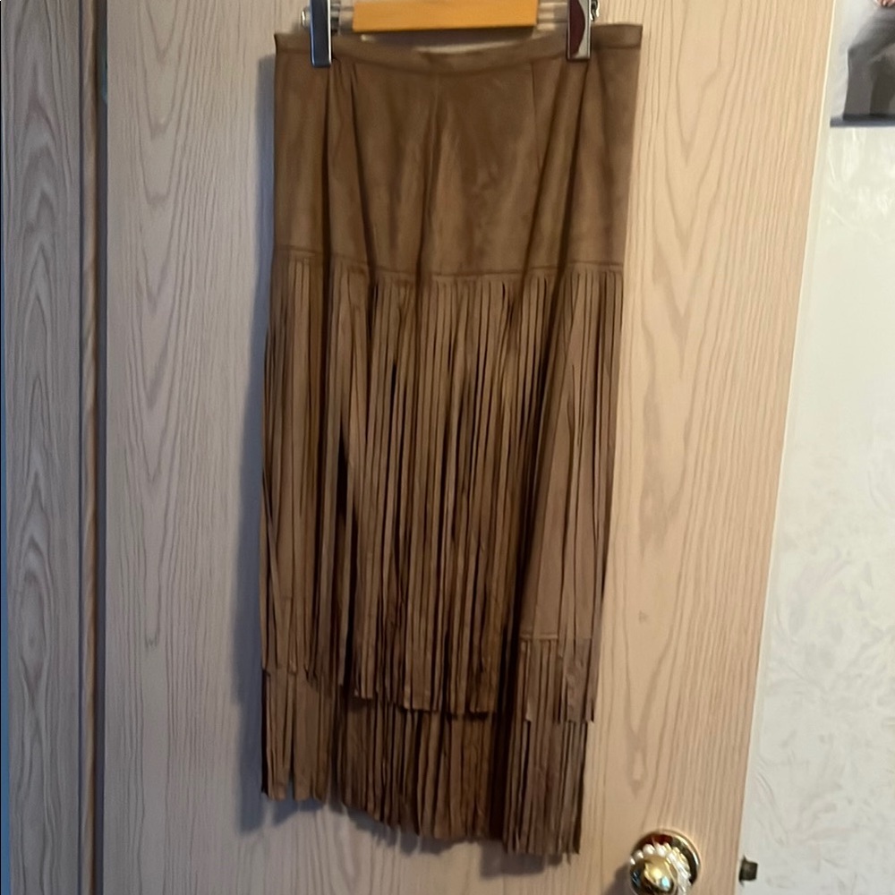 Tan Fringe Women's Skirt